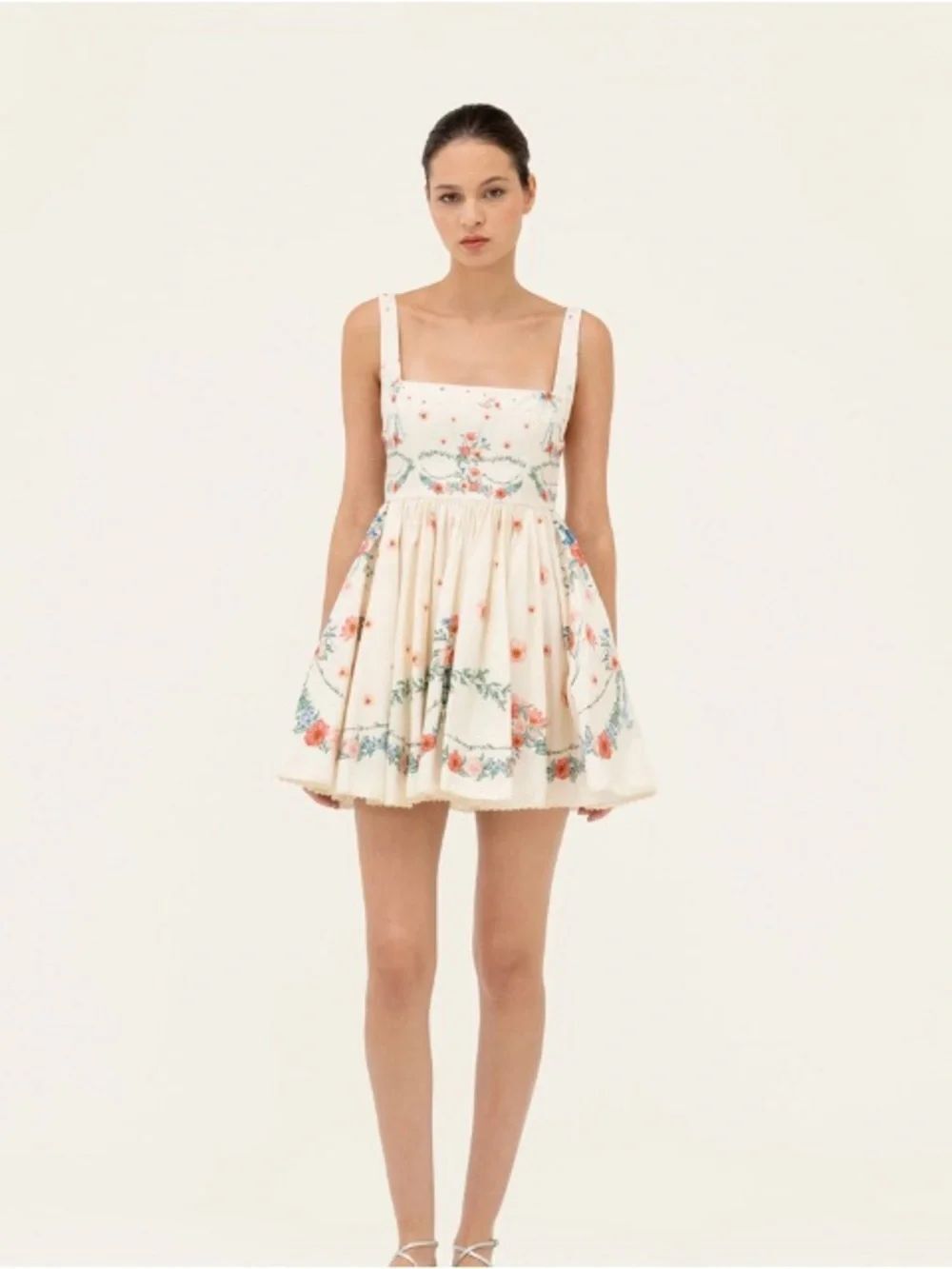 AGUA BY AGUA BENDITA Hierbabuena Mosqueta floral -poplin mini dress NWT